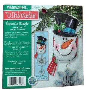 Dimensions Whimsies Snowman Hanger Counted Cross Stitch Kit New